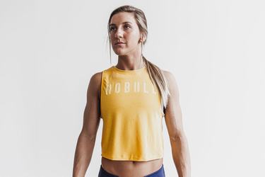 Nobull Muscle Women's Tank Tops Yellow | Australia (PS0521)